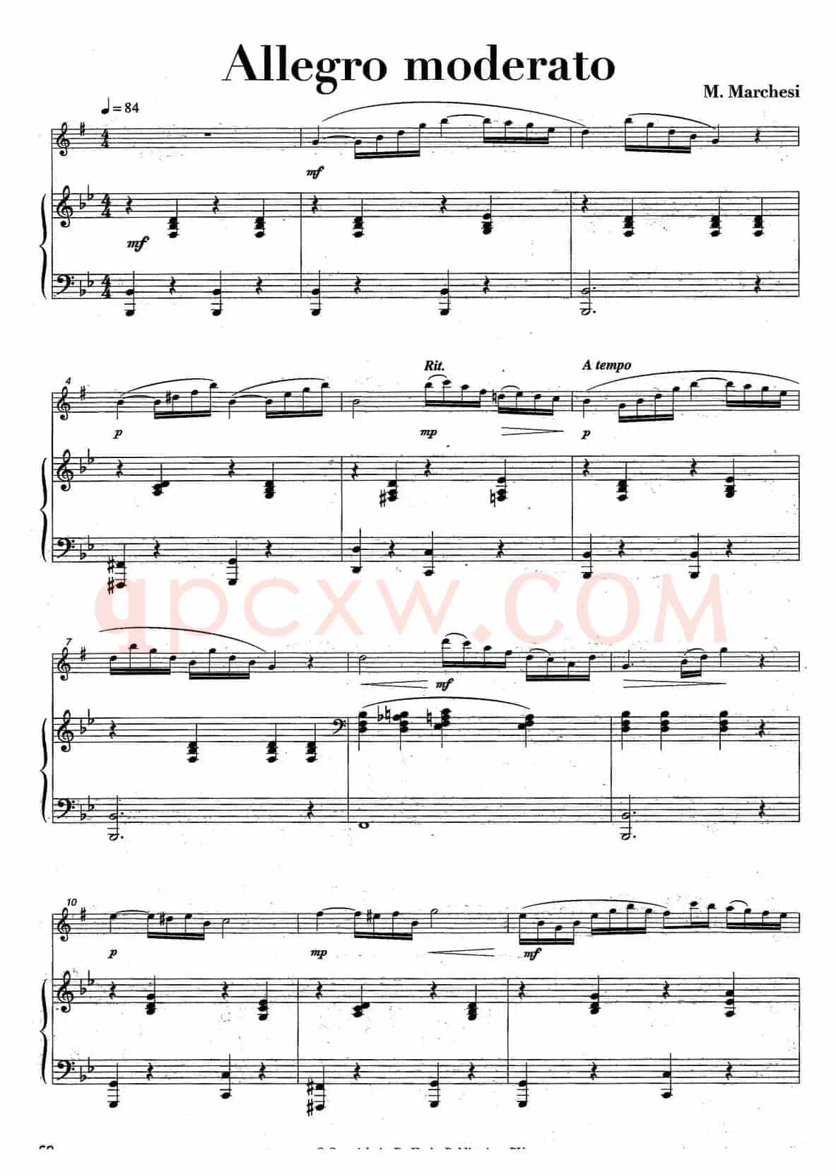 Allegro moderato（中音萨克所+钢琴伴奏）