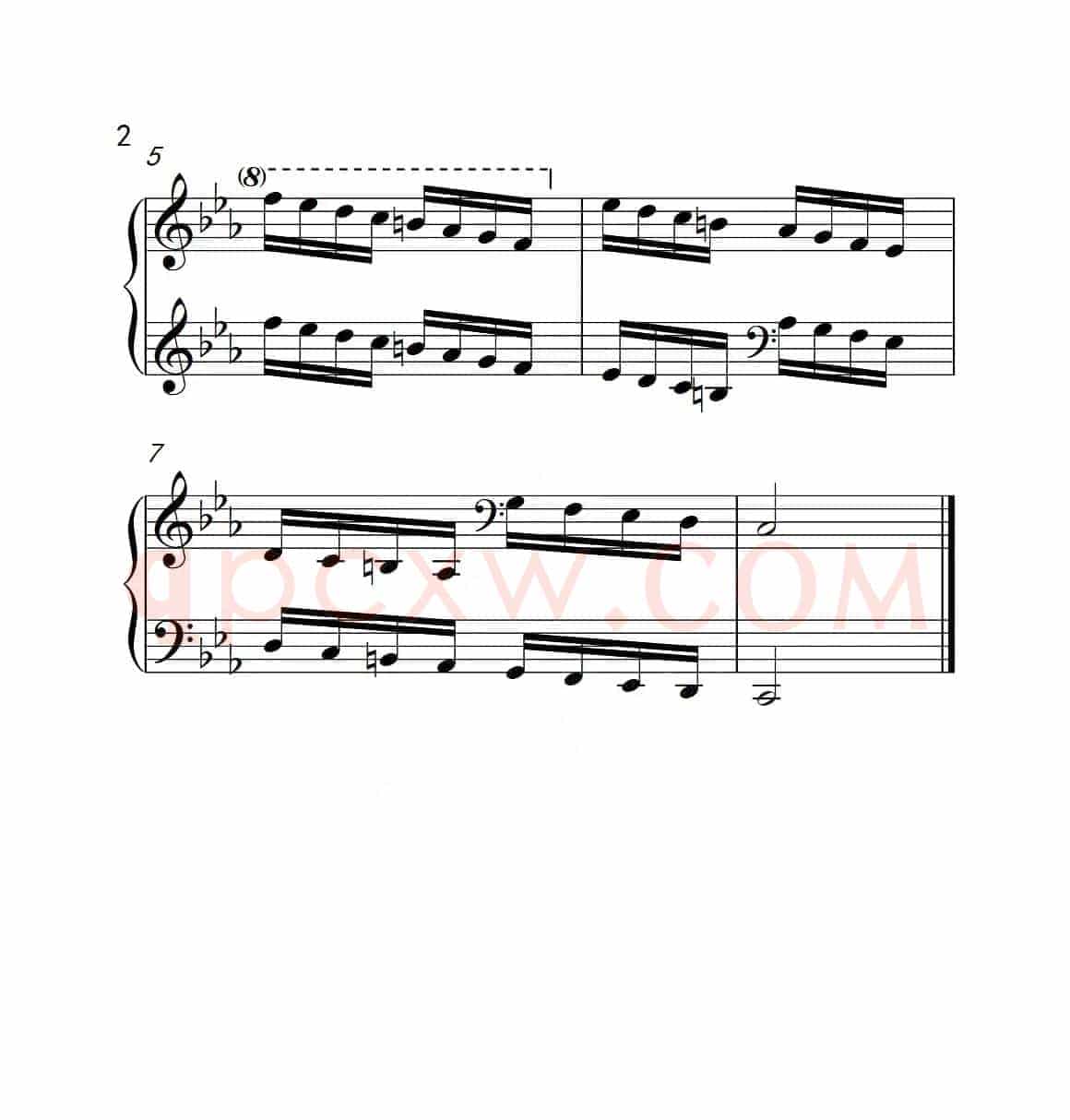第六级 c小调音阶（中国音乐学院钢琴考级作品1~6级）