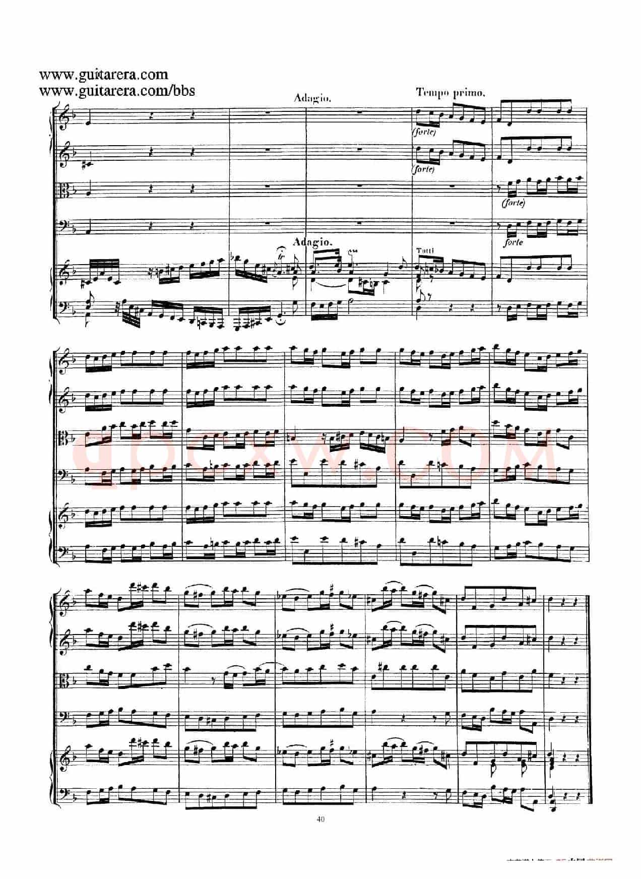 d小调第一号古钢琴协奏曲 BWV 1052(总谱)
