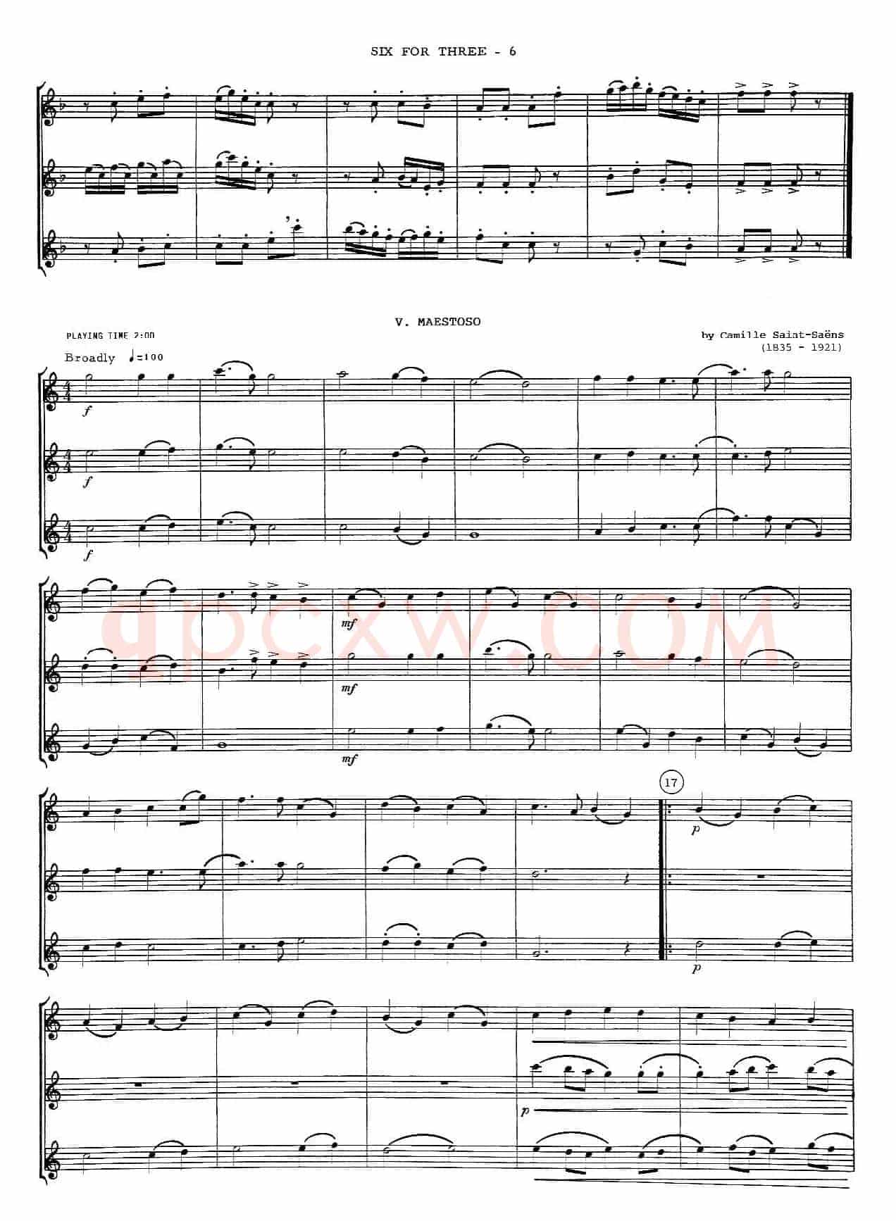 six for three(次中音三重奏总谱)