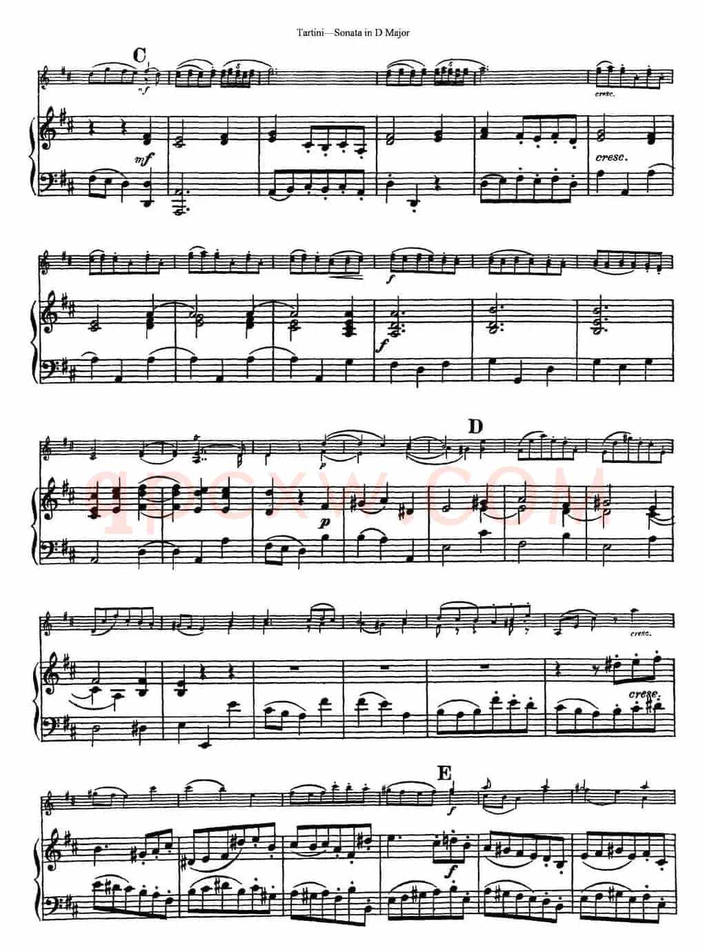 Violin Sonata in D Major（小提琴+钢琴伴奏）