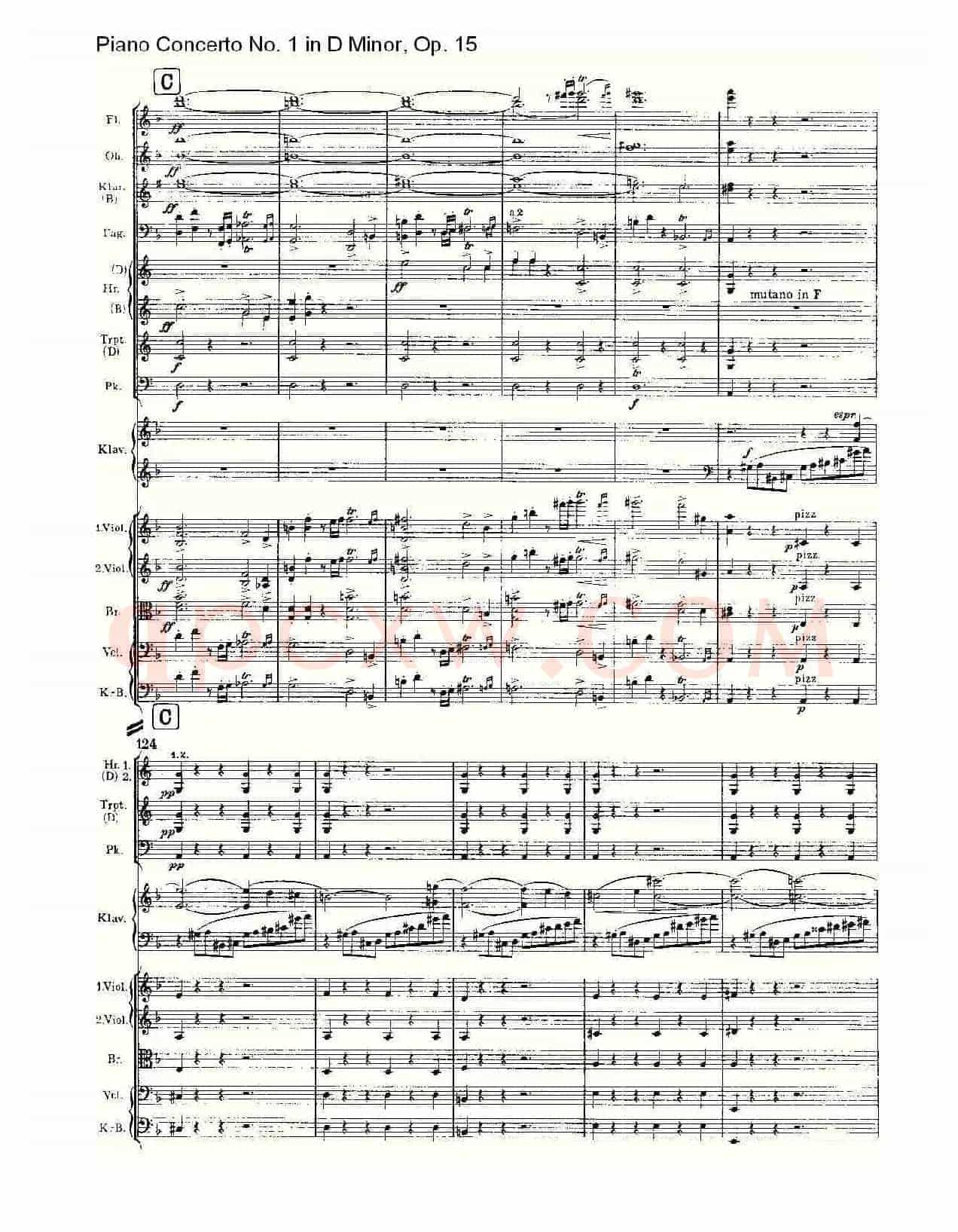 D小调钢琴第一协奏曲, Op.15第一乐章(一)