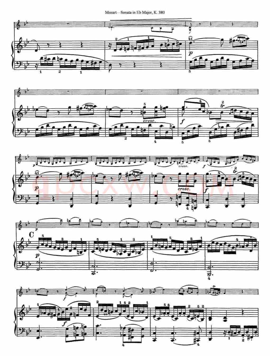 Violin Sonata in Eb Major K.380（小提琴+钢琴伴奏）