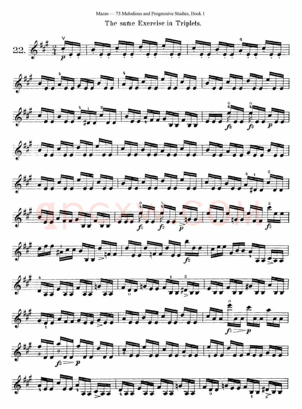 马扎斯小提琴练习曲 Op.36 第一册 特殊练习曲（22）