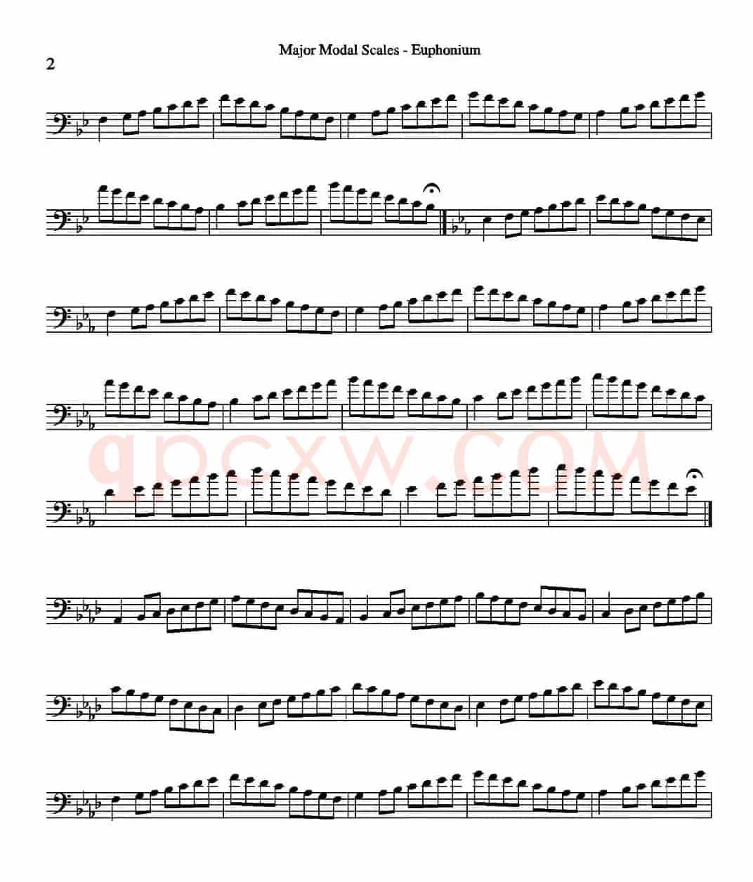Major Modal Scales - Euphonium（上低音号练习教材选曲）