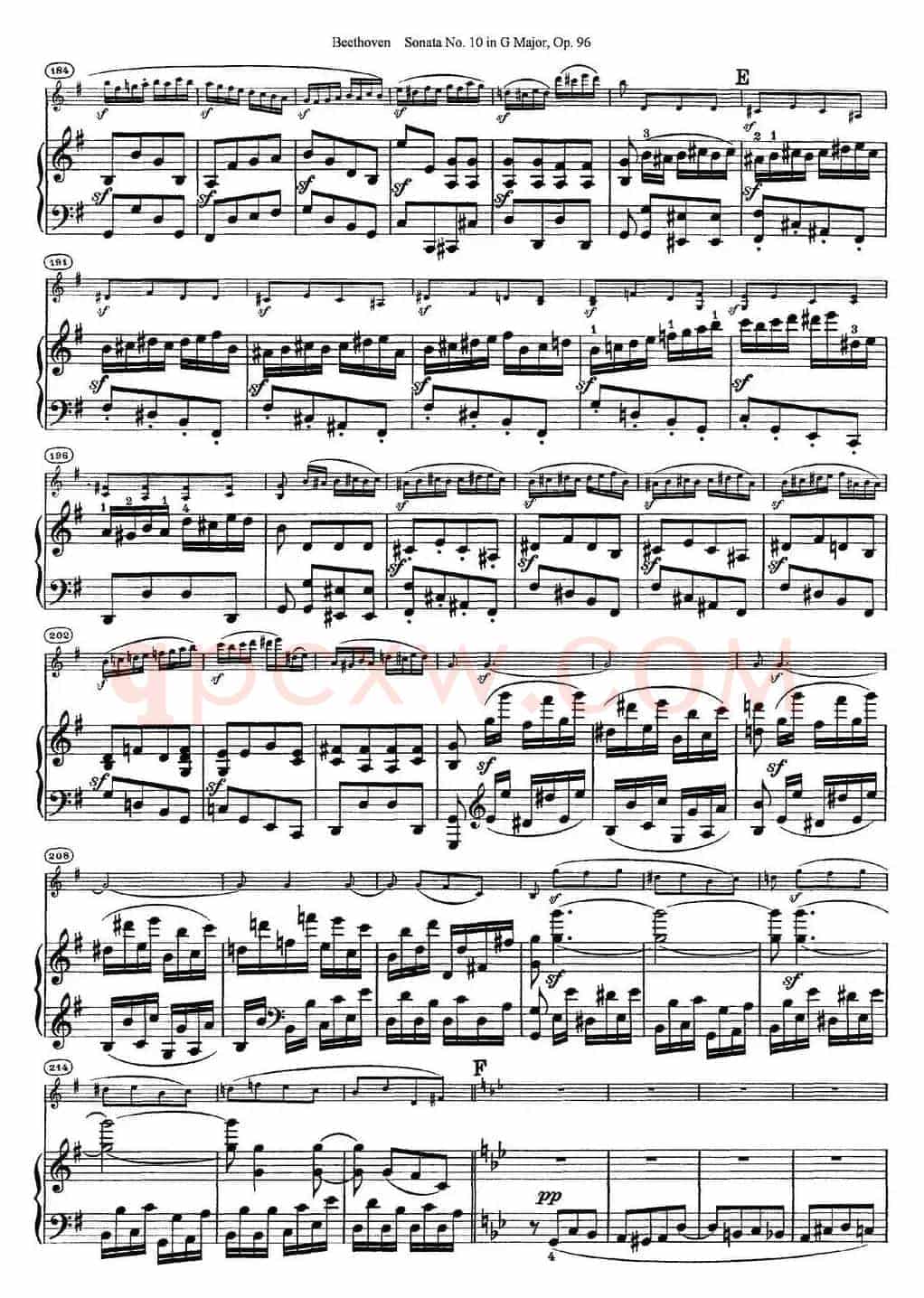 Violin Sonata No.10 in G Major Op.96（小提琴+钢琴伴奏）