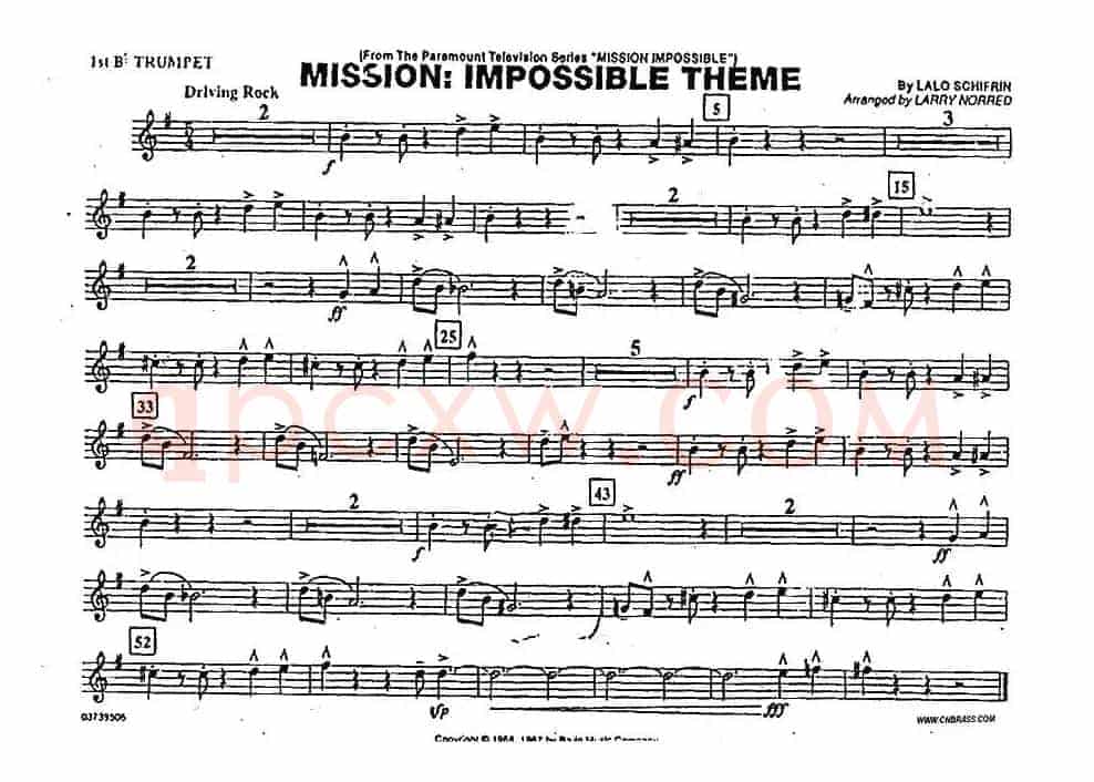 MISSION:IMPOSSIBLE THEME（分谱：第一小号）