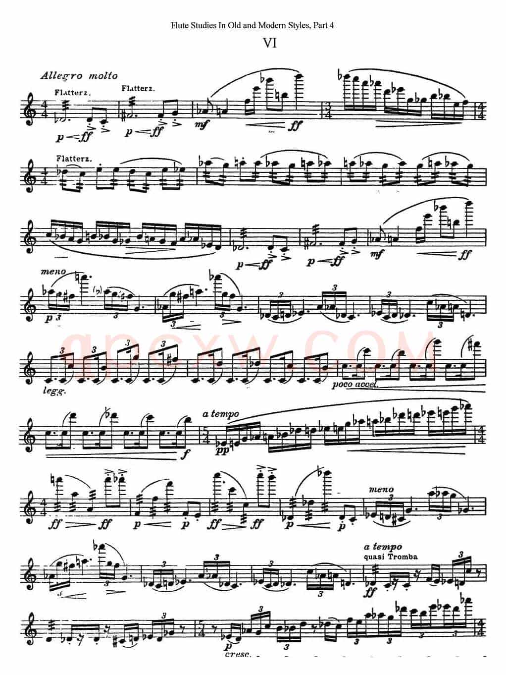 斯勒新老风格长笛练习重奏曲（第四部分）（NO.24）