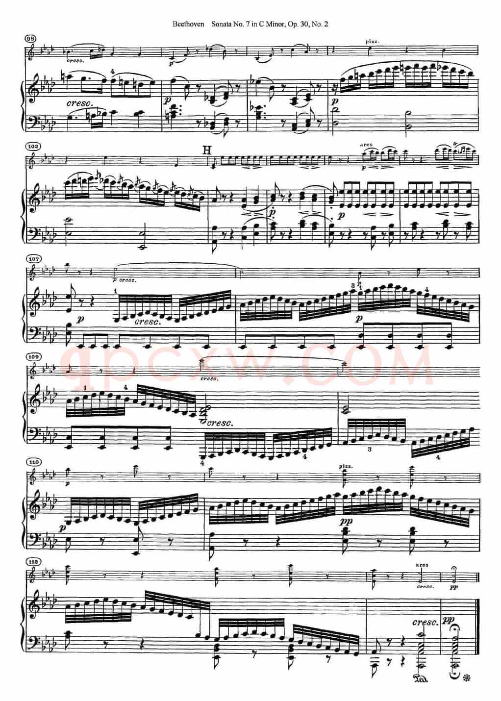 Violin Sonata No.7 in C Minor Op.30 No.2（小提琴+钢琴伴奏）