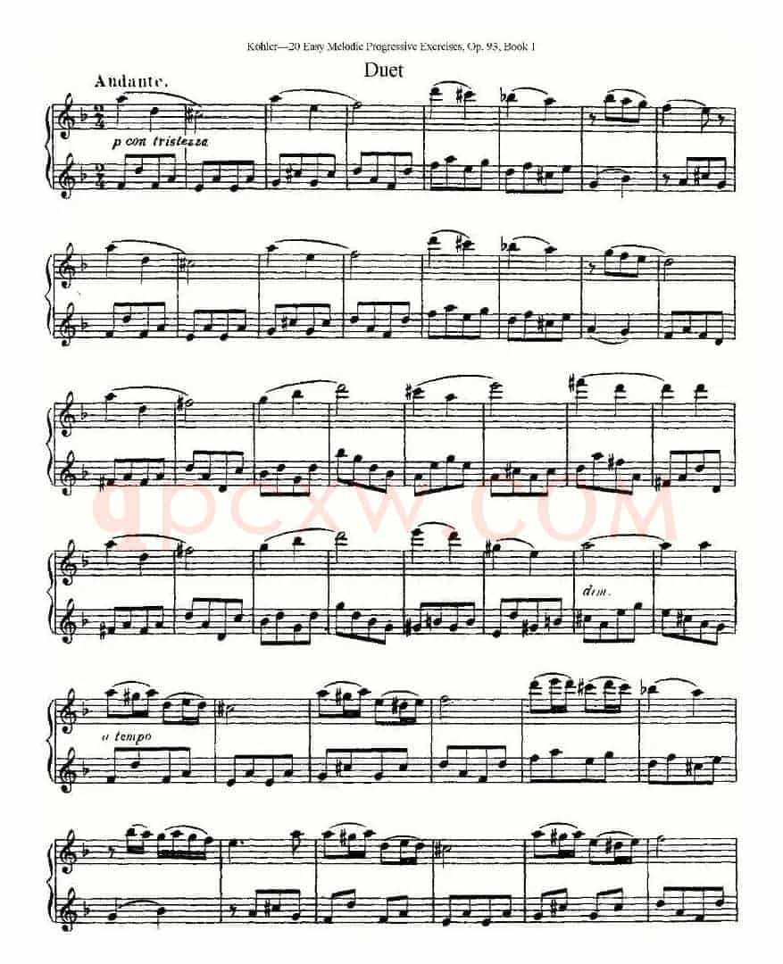 柯勒练习曲作品93号（一）