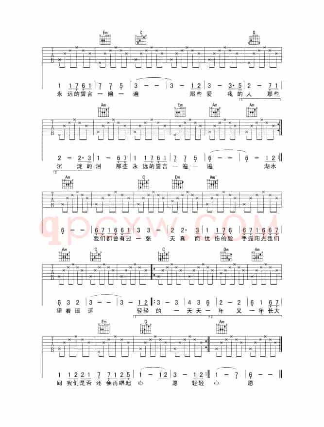 心愿（王泽词曲、觉心Guitar 制谱版）