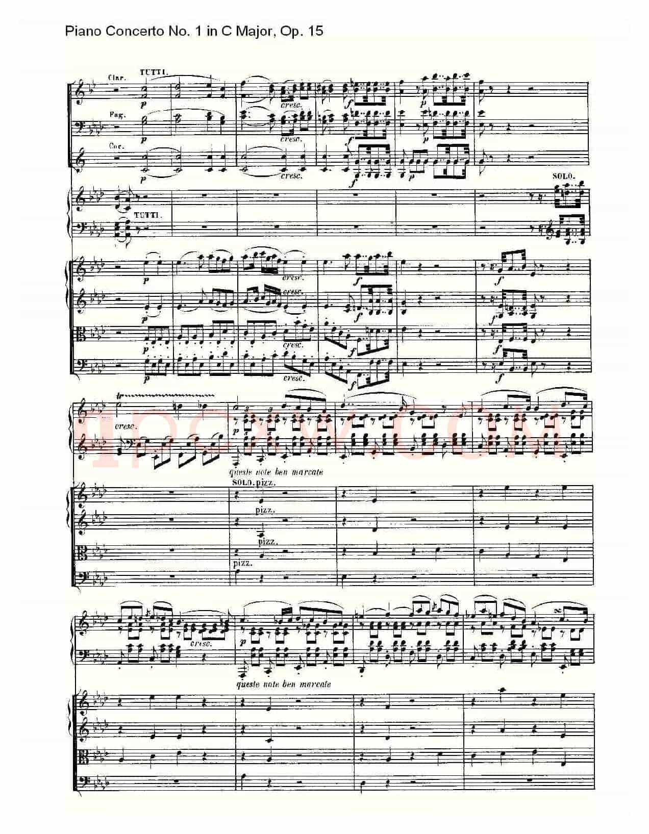 C大调钢琴第一协奏曲 Op.15 第二乐章