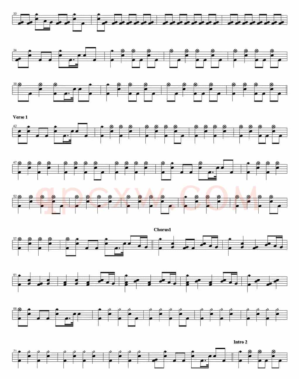 爵士鼓谱：Guns n' Roses - You could be mine