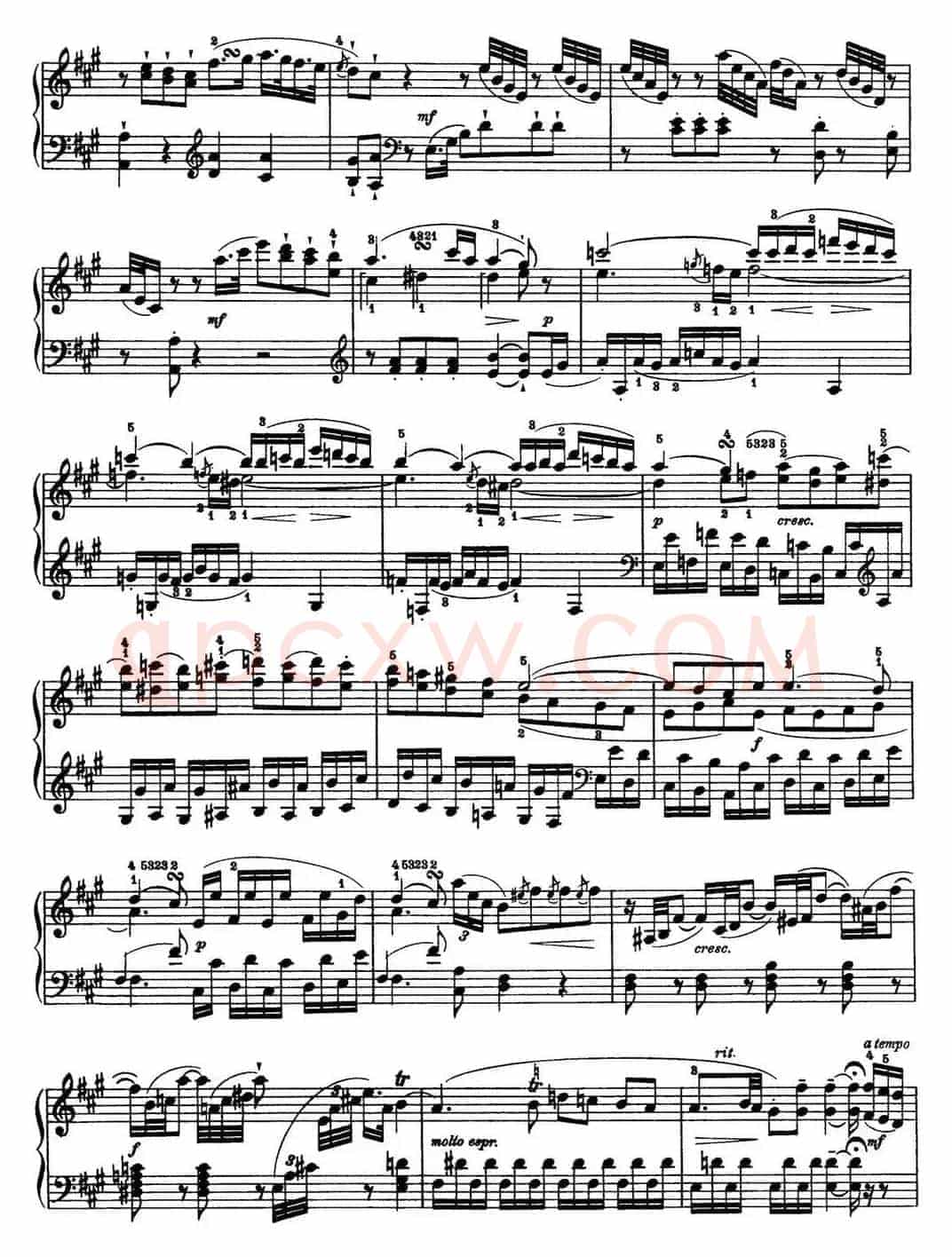 海顿 钢琴奏鸣曲 Hob XVI 26 in A major