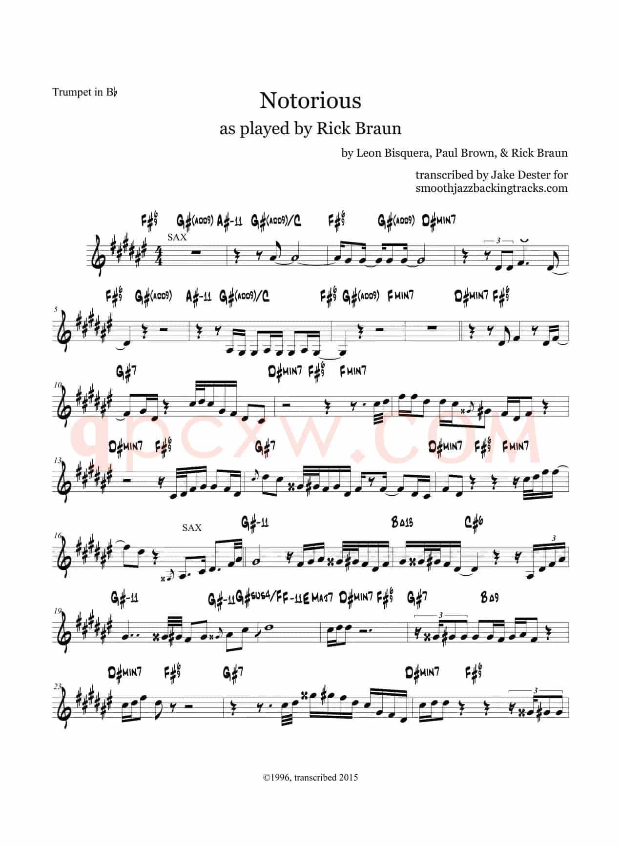 Notorious（Trumpet Bb）
