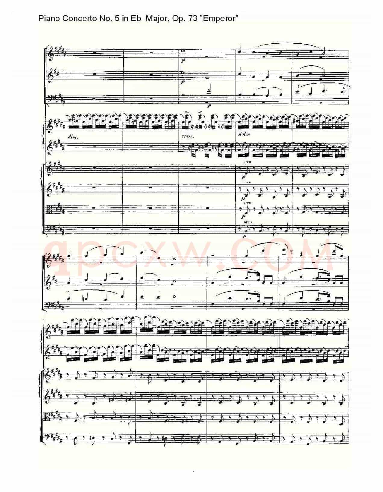 Eb大调钢琴第五协奏曲 Op.73“皇帝” 第二乐章