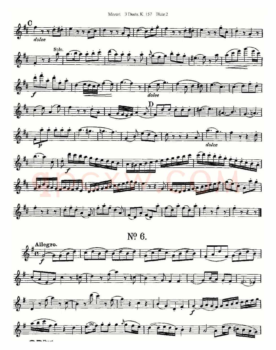 3 Duets K.157 之第二长笛（二重奏三首 K157号）