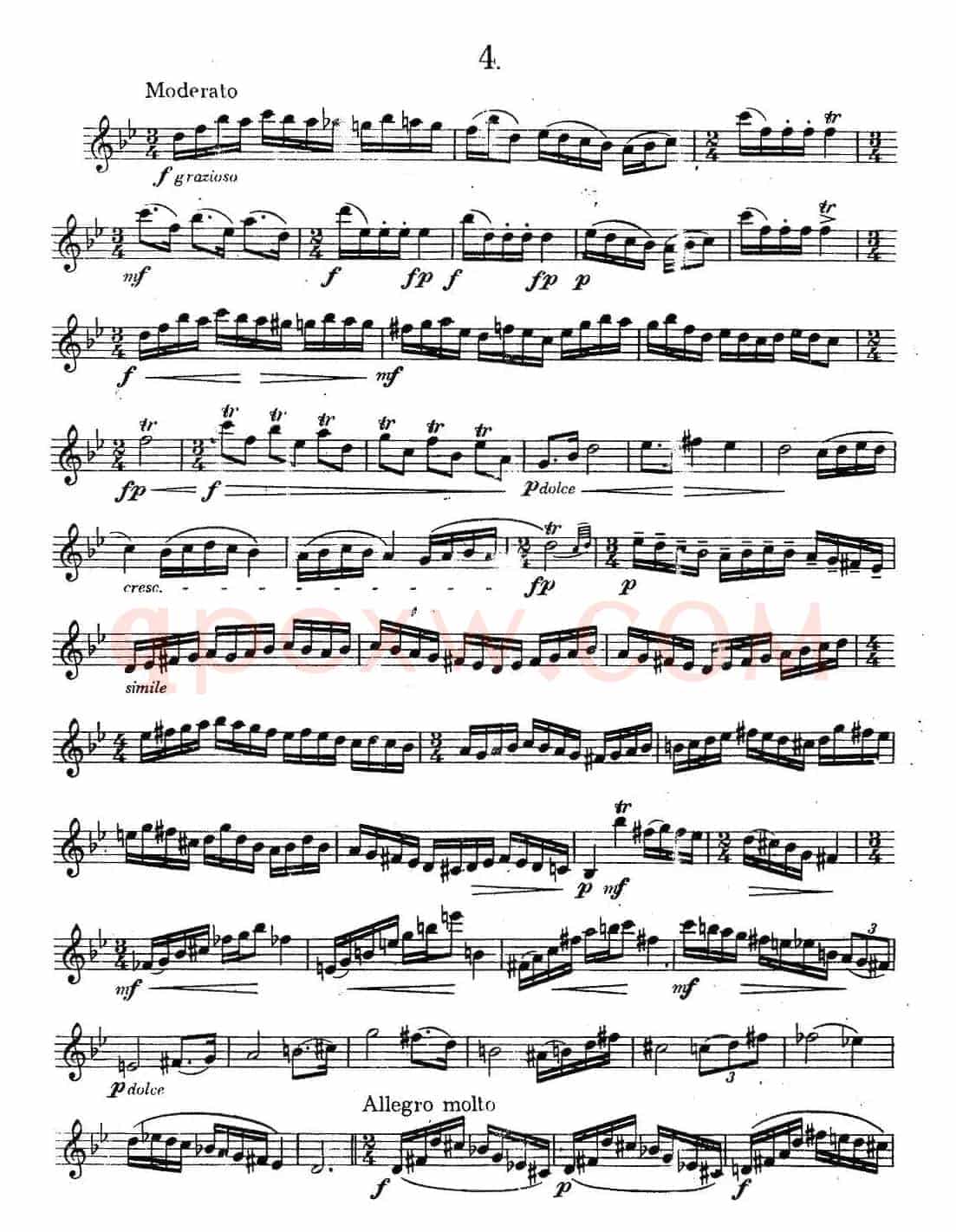 奇特克-萨克斯练习曲之四（ETUDY PRO SAXOPHON - FR ZITRK.op.3）