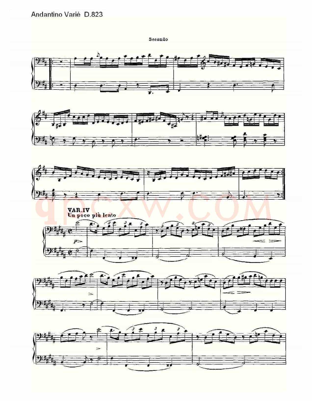 Andantino Varié D.823(小行板杂集 D.823)