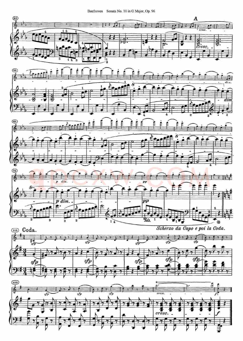 Violin Sonata No.10 in G Major Op.96（小提琴+钢琴伴奏）