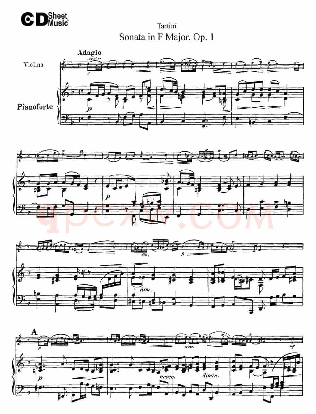 Violin Sonata in F Major Op.1（小提琴+钢琴伴奏）