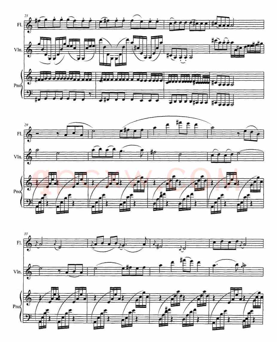 长笛与小提琴组曲：（二）乐舞一（带钢琴伴奏）