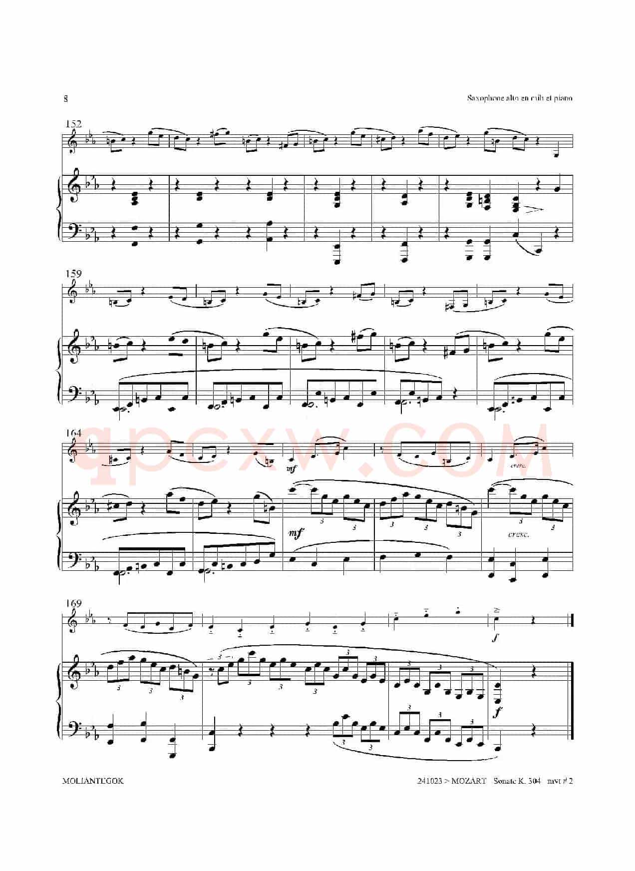 奏鸣曲 Op.304（中音萨克斯+钢琴伴奏）