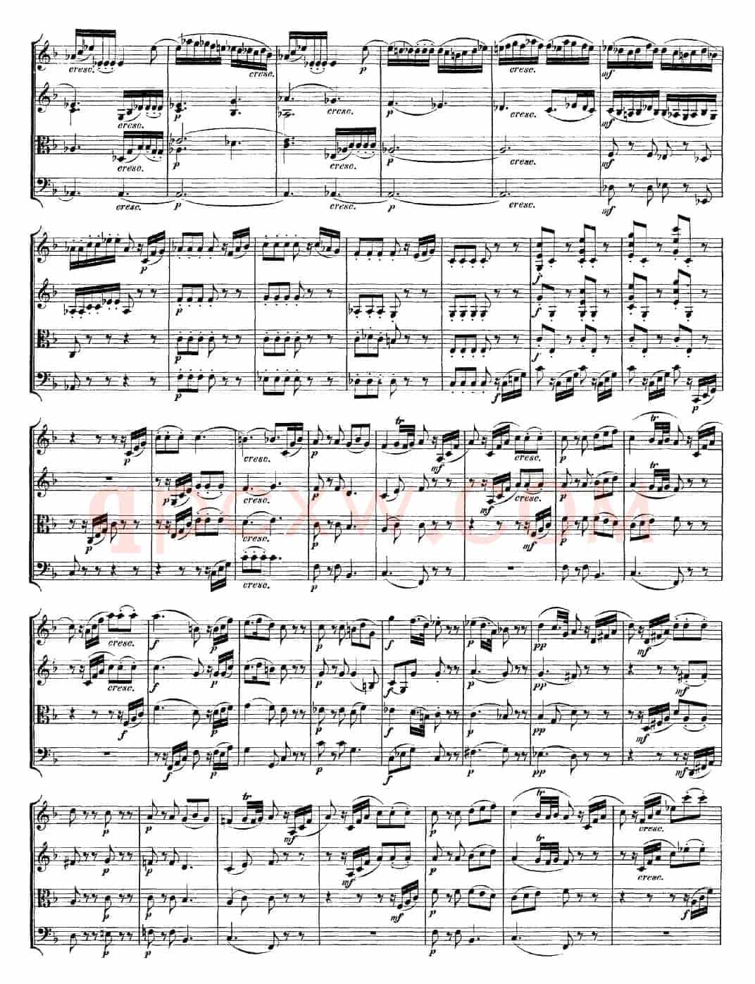Mozart《Quartet No.15 in D Minor,K.421》（总谱）