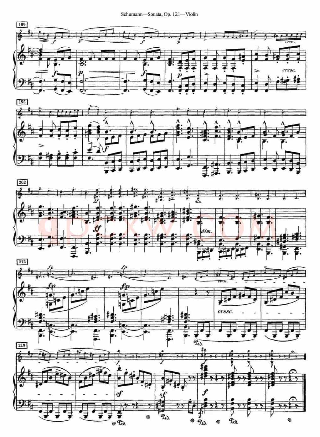 Violin Sonata Op.121（小提琴+钢琴伴奏）