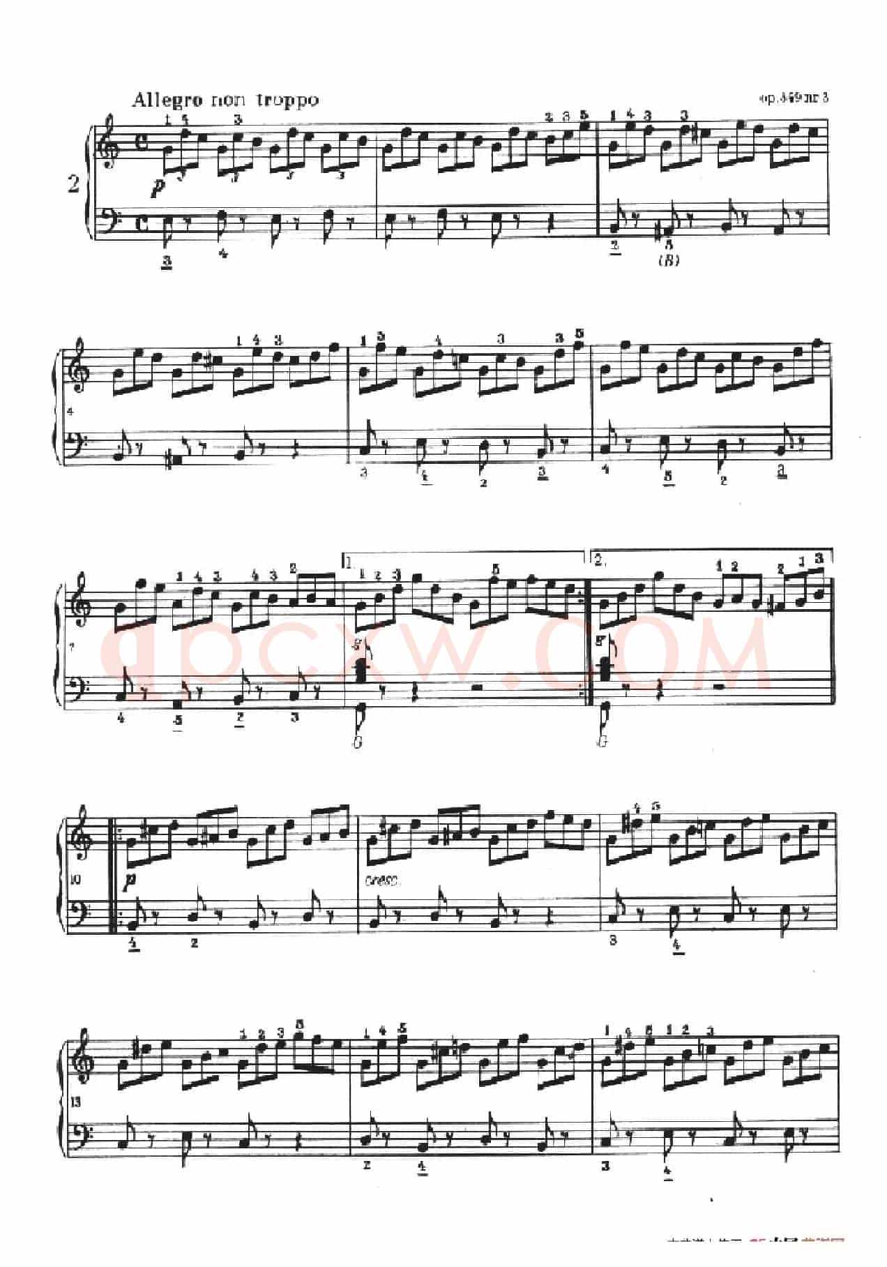 《车尔尼手风琴练习曲集》第Ⅱ册（第1——4首）