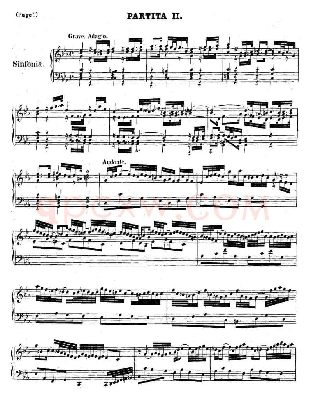 帕蒂塔6首德国组曲（No.2 c小调 巴赫 Partita c Minor BWV 826）