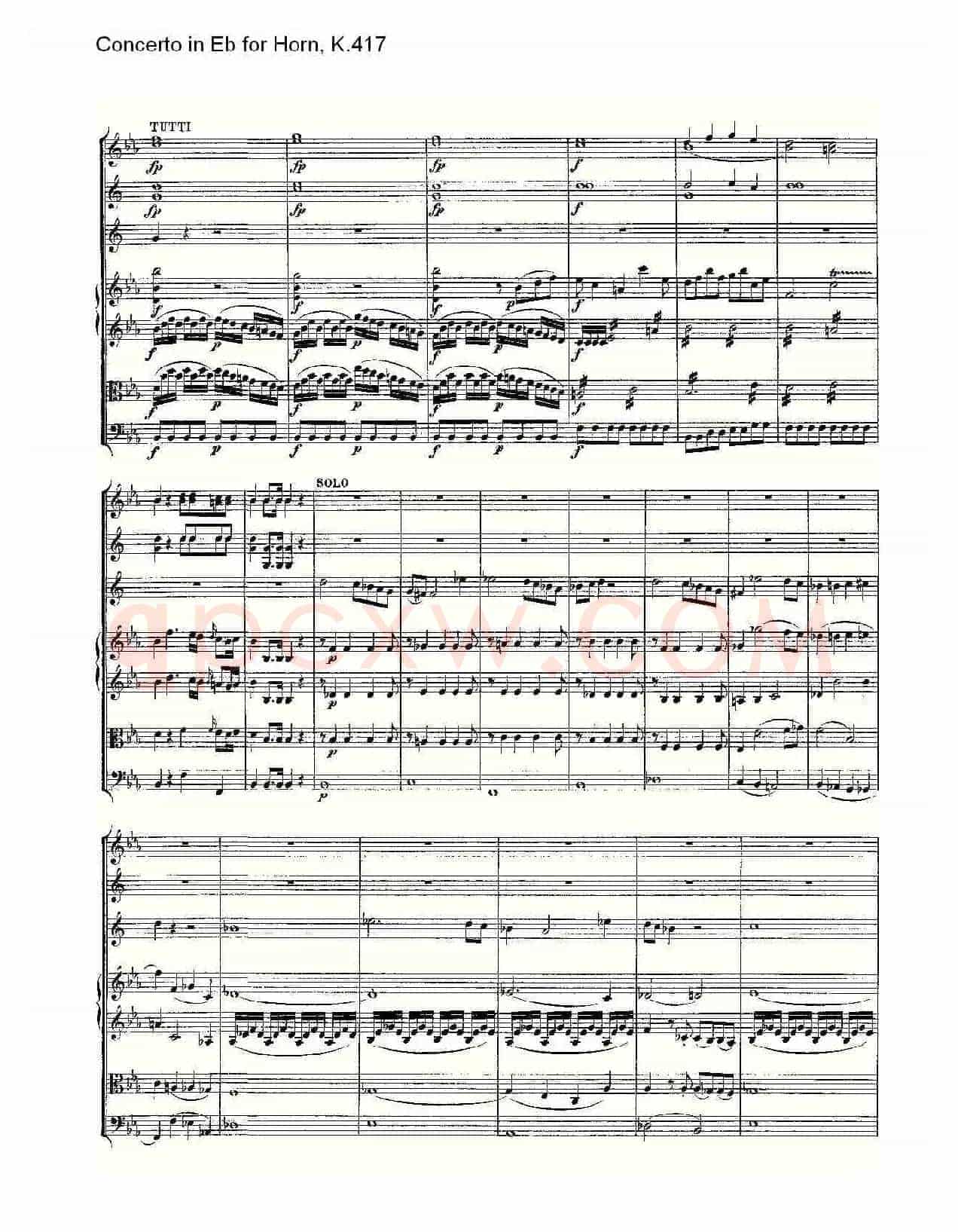 Concerto in Eb for Horn, K.417(Eb调法国号协奏曲, K.417)