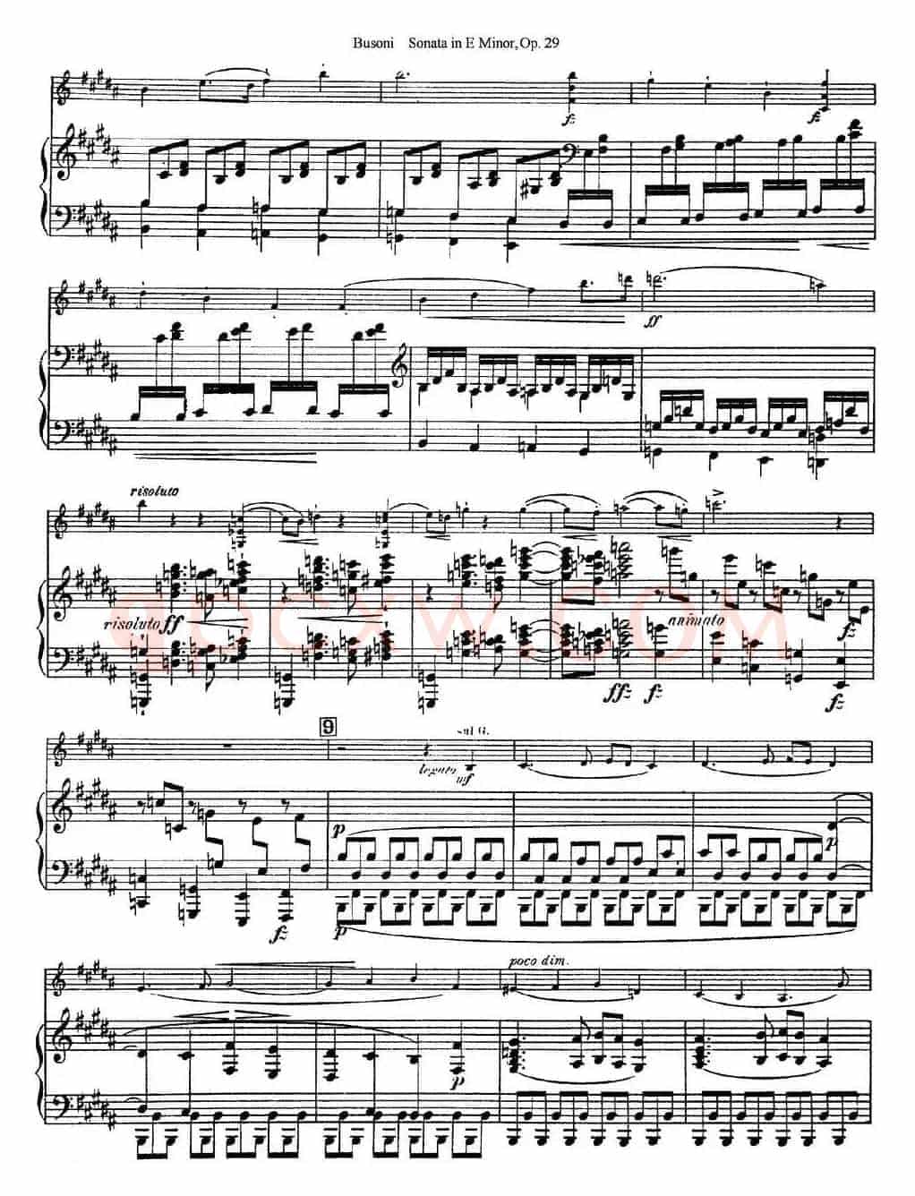 Violin Sonata No.1 in E Minor Op.29（小提琴+钢琴伴奏）