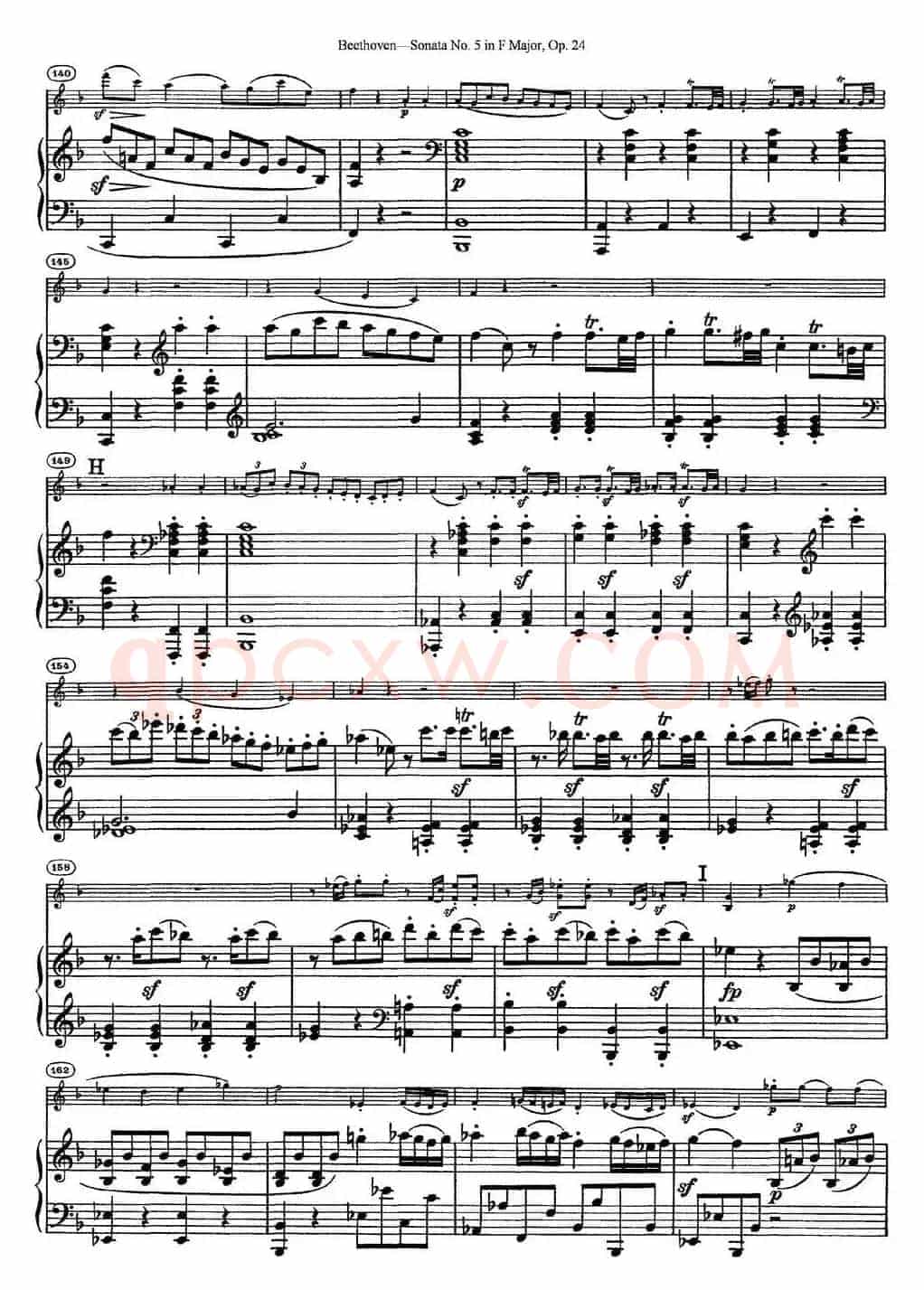 Violin Sonata No.5 in F Major Op.24（小提琴+钢琴伴奏）