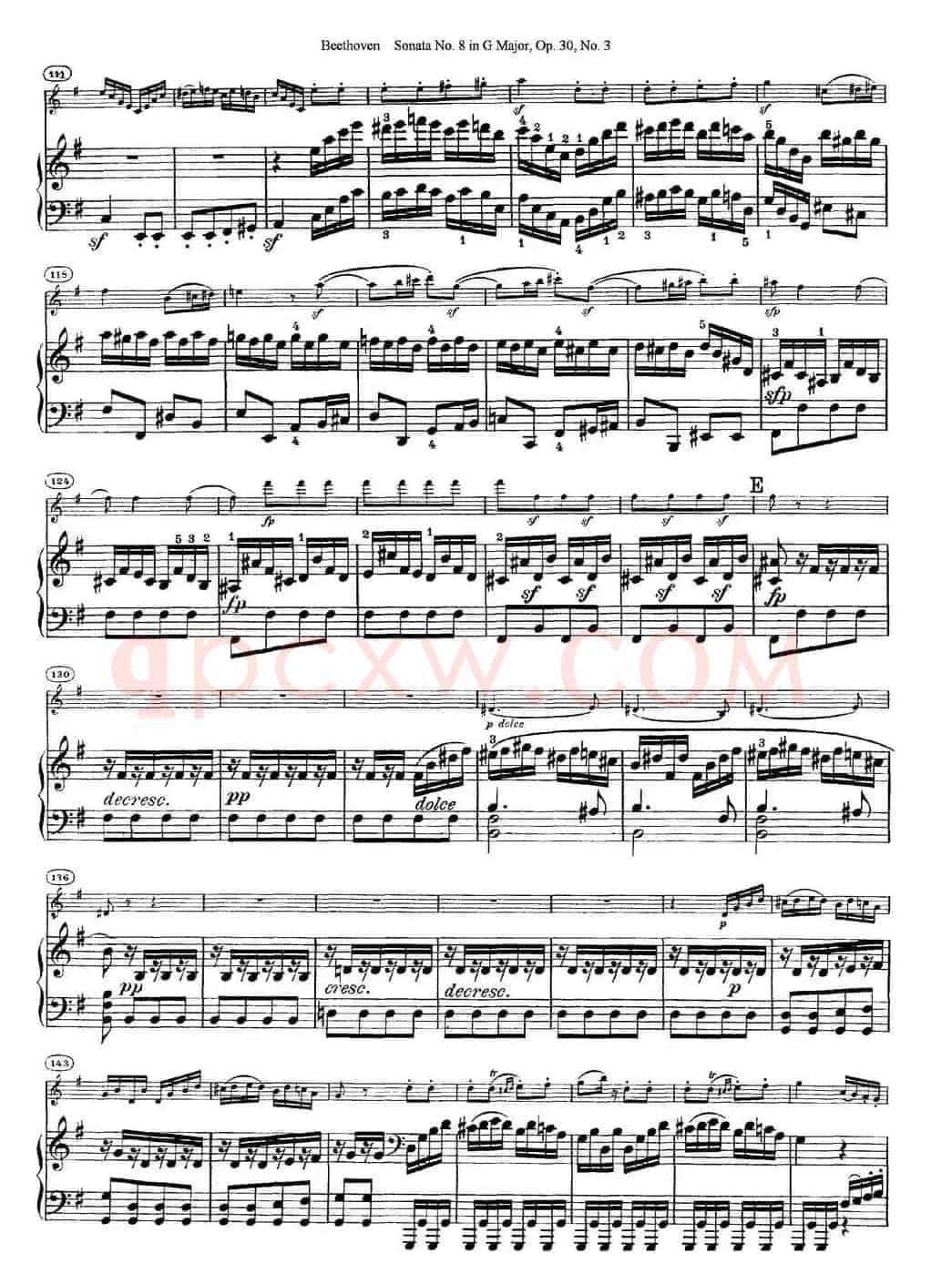 Violin Sonata No.8 in G Major Op.30 No.3（小提琴+钢琴伴奏）