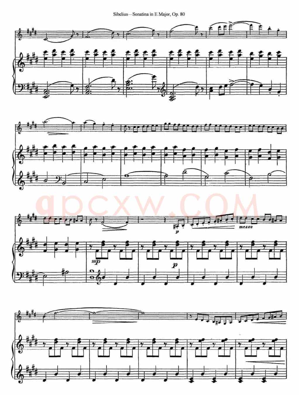 Violin Sonatina in E Major Op.80（小提琴+钢琴伴奏）