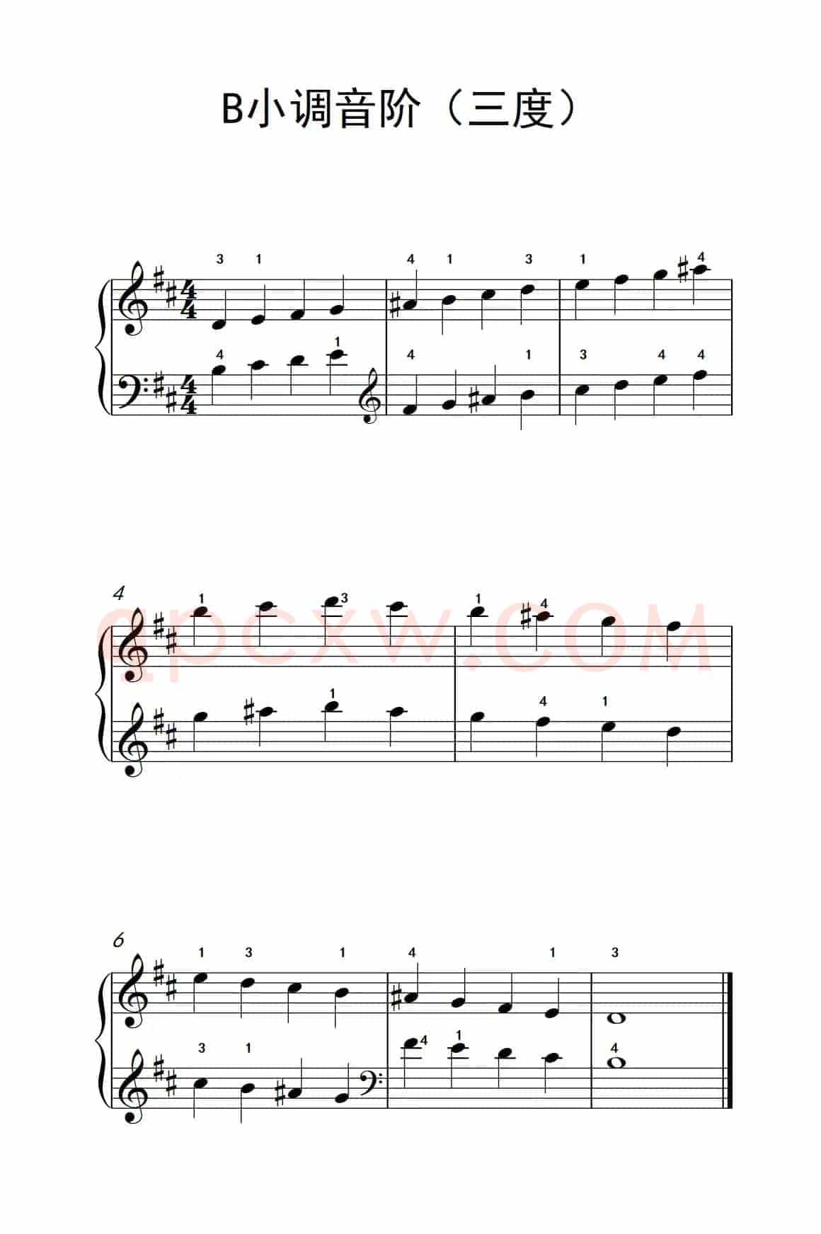 B小调音阶（三度）（儿童钢琴练习曲）