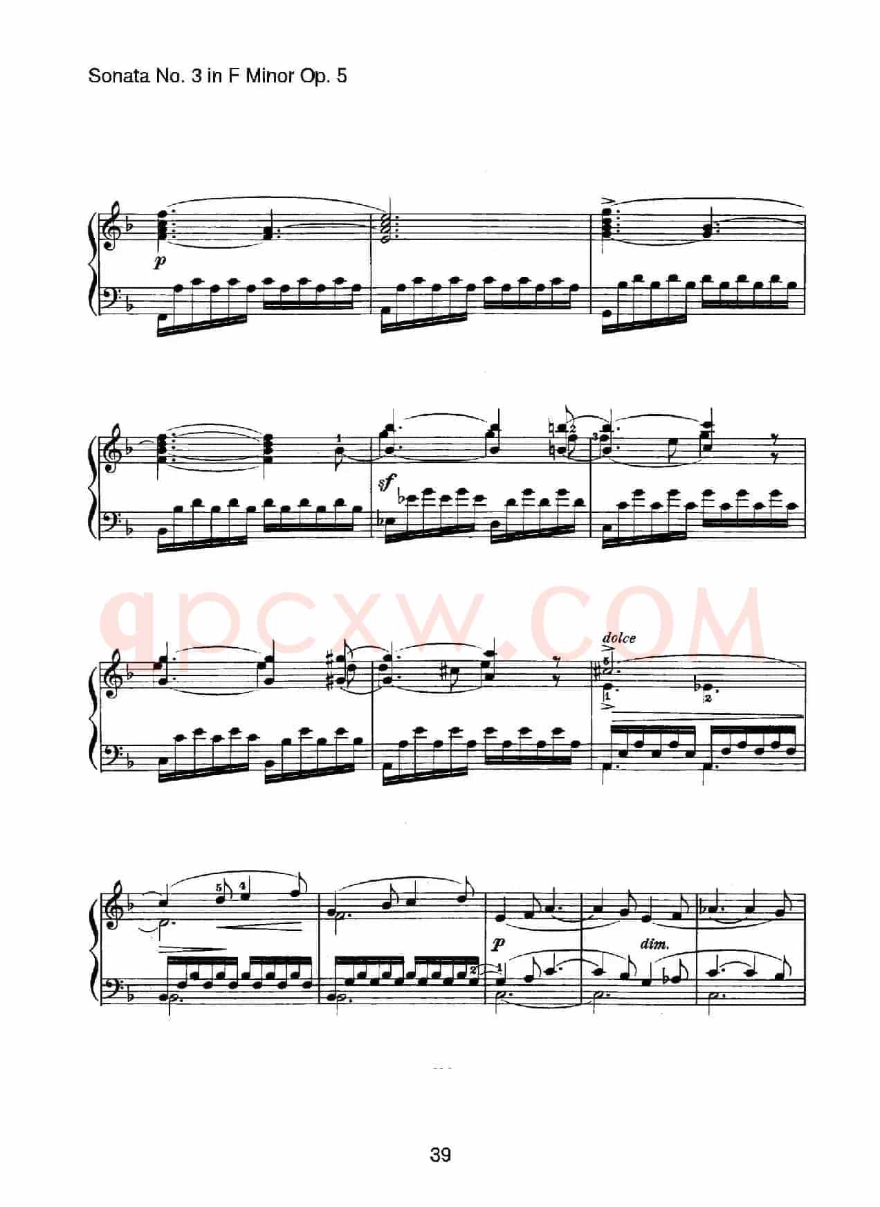 Piano Sonata No.3 in f Minor Op.5(f小调第三钢琴奏鸣曲)