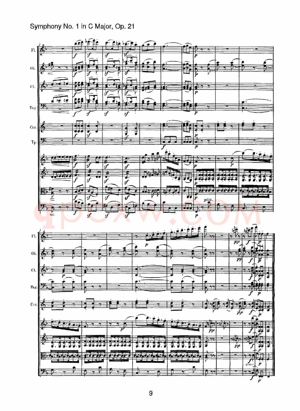 Symphony No.1 in C Major Op.21（Ⅱ）（交响乐总谱）
