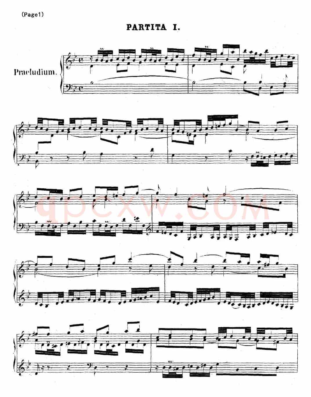 帕蒂塔6首德国组曲（No.1 降B大调 巴赫 Partita B-flat Major BWV825）