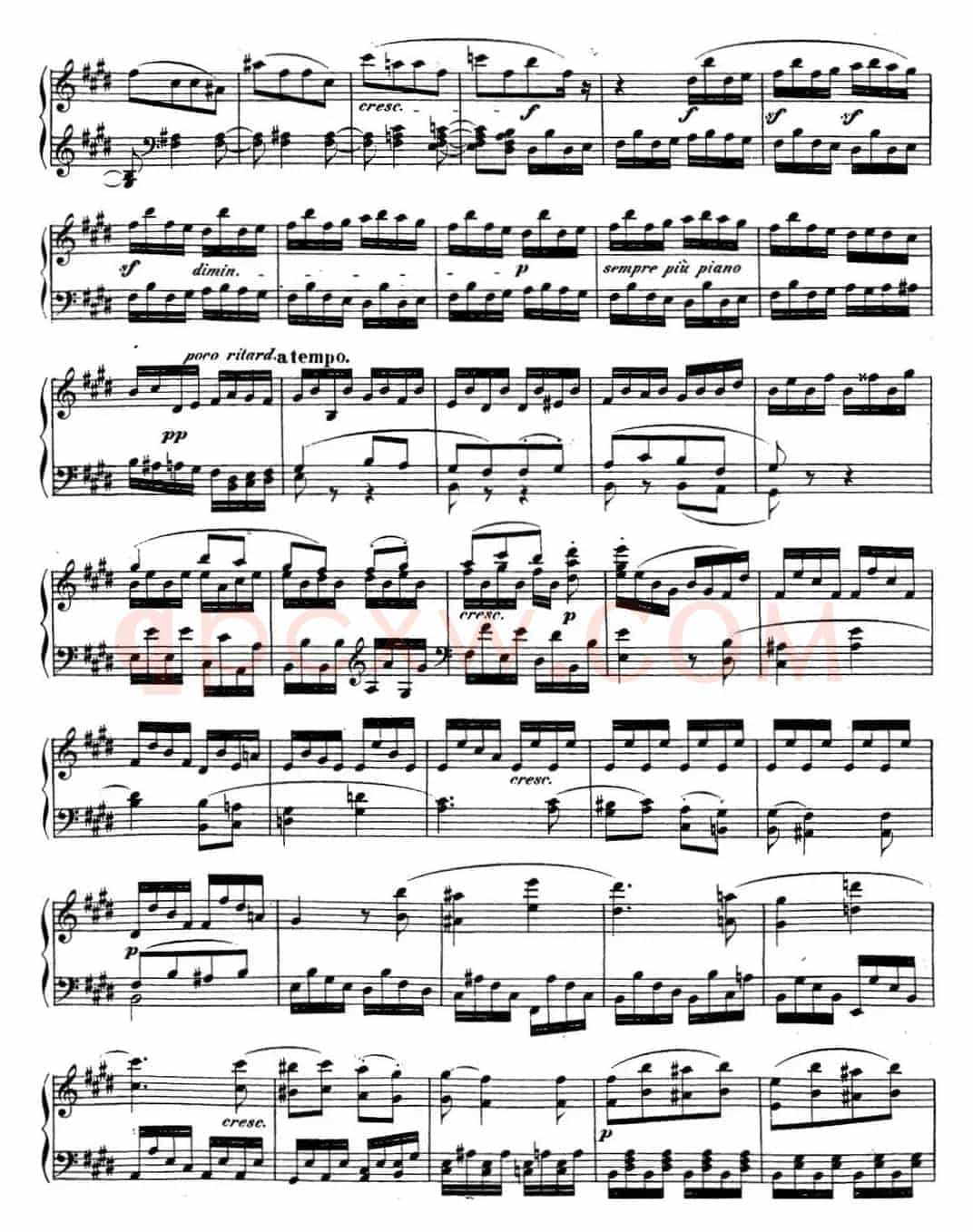 贝多芬钢琴奏鸣曲27 e小调 Op.90 E minor