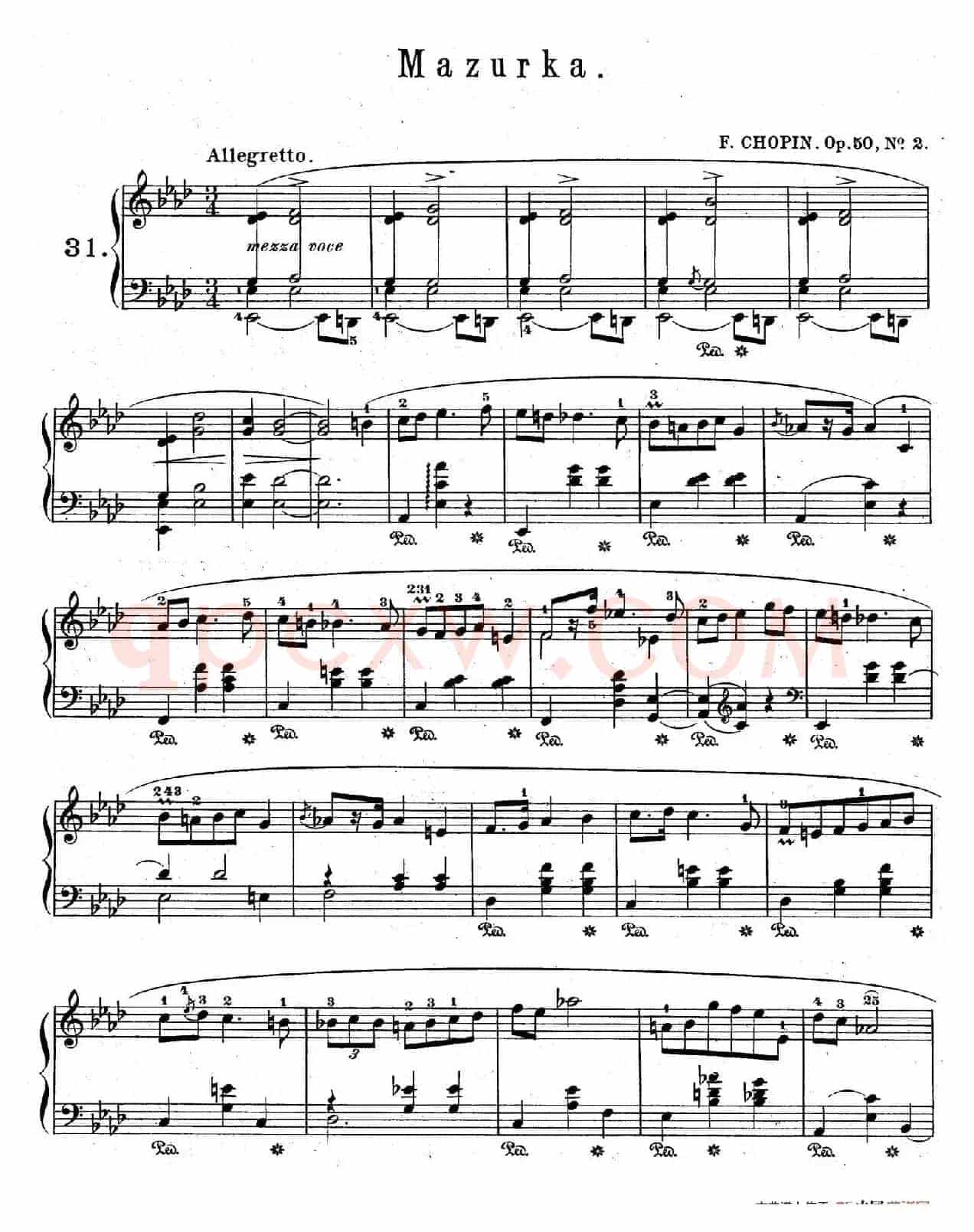 Trois Mazurkas Op.50（3首玛祖卡舞曲·2）