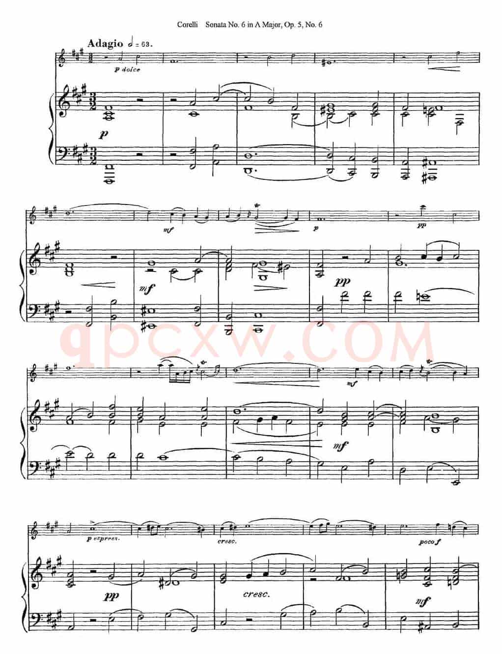 Sonata No.6 in A Major Op.5 No.6（小提琴+钢琴伴奏）