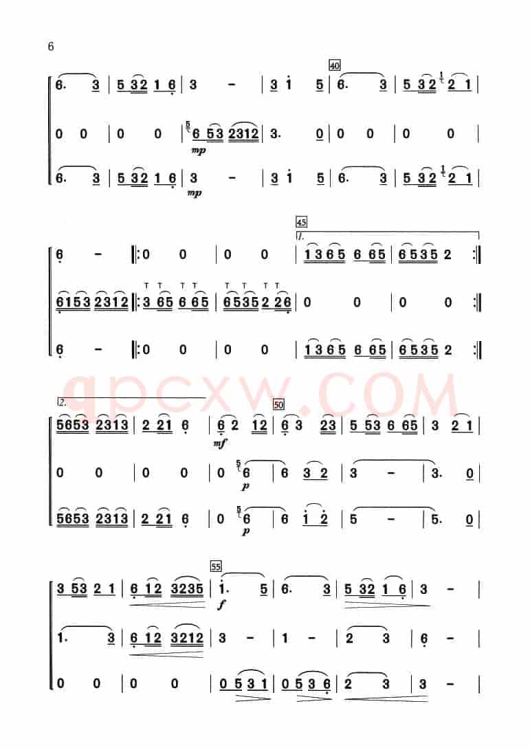 康定情歌（三声部齐奏）