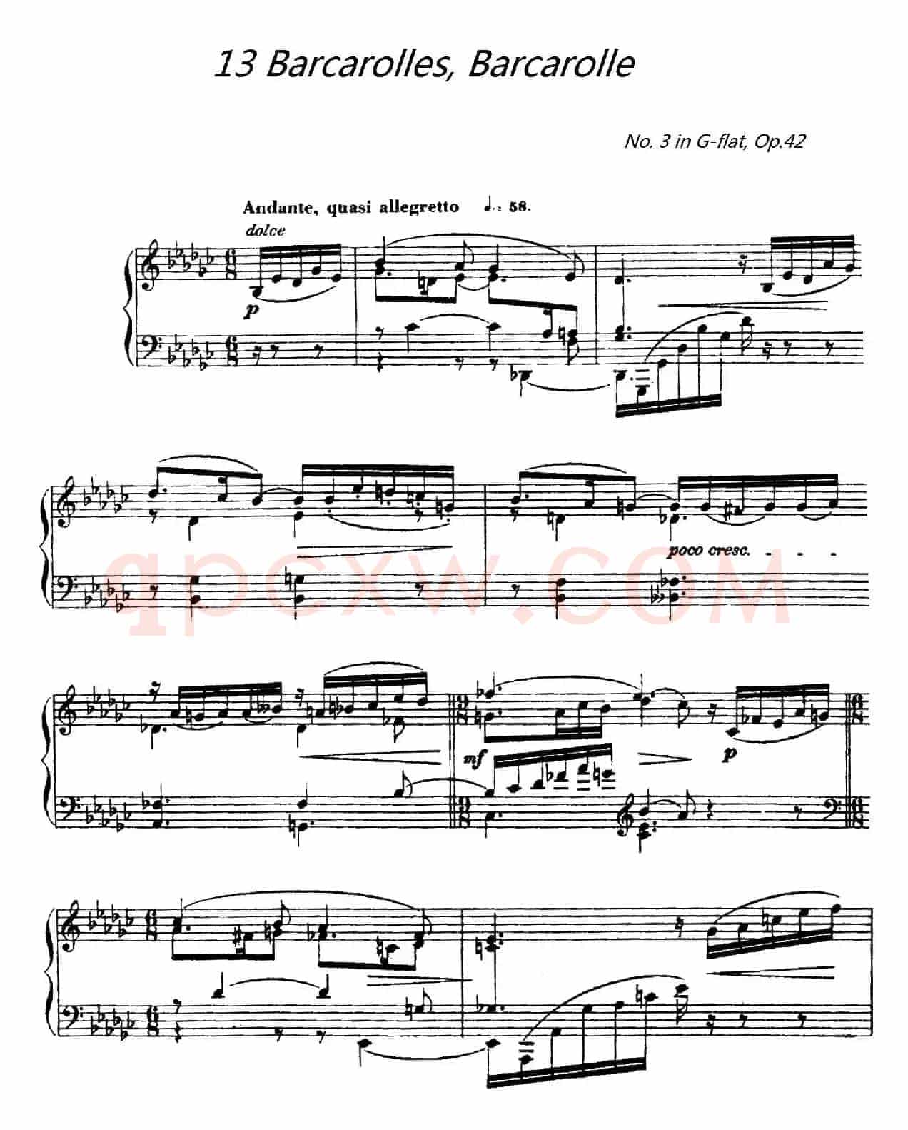 13 Barcarolles, Barcarolle(No. 3)