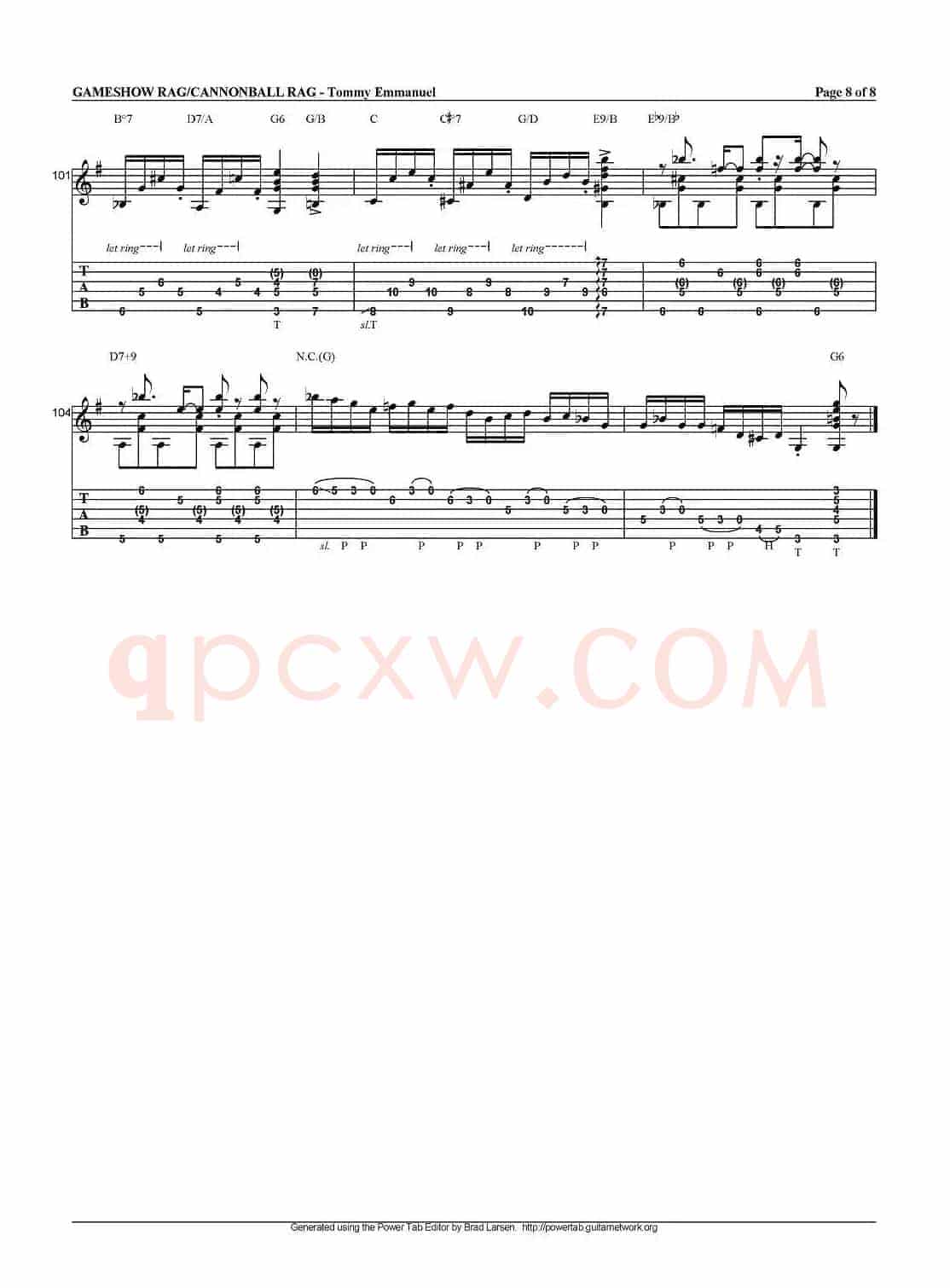 tommy emmanuel：gameshow rag/cannonball rag（指弹吉他）