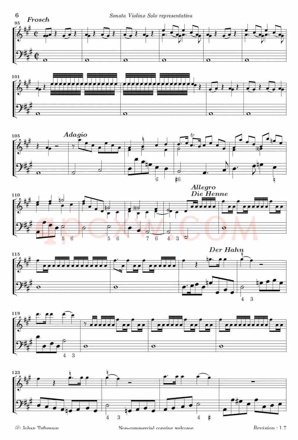 Sonata Violino Solo representativa(Violino+Basso Continuo)