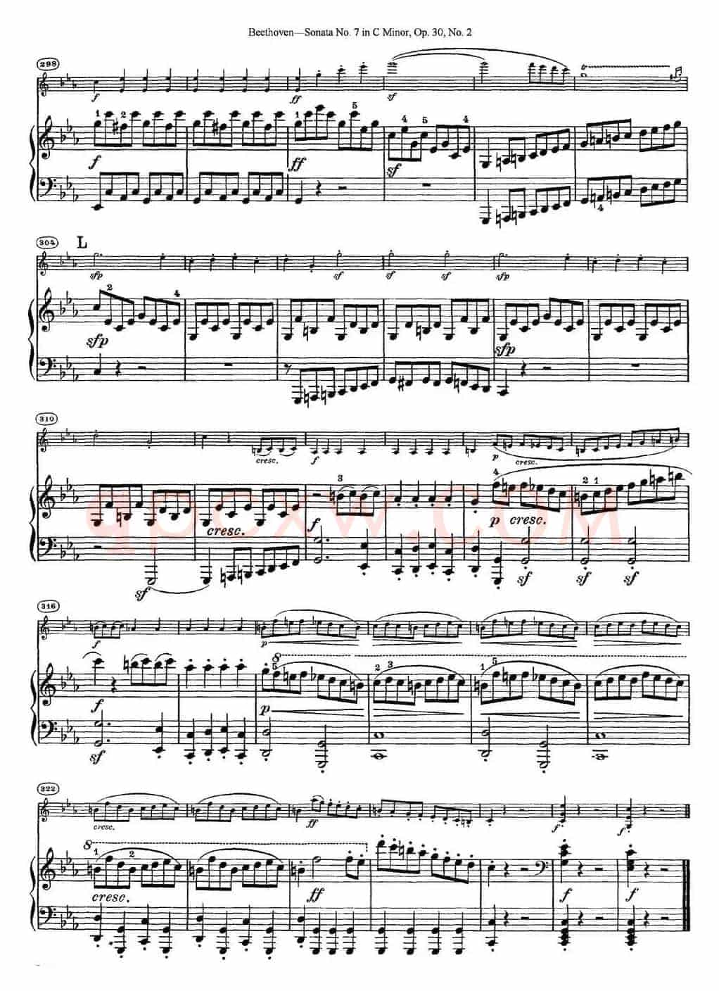 Violin Sonata No.7 in C Minor Op.30 No.2（小提琴+钢琴伴奏）