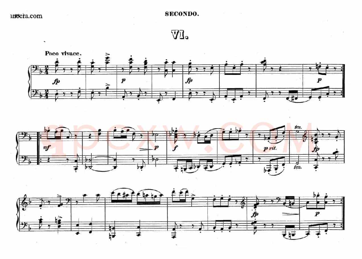 Zwolf Original-Compositionen fur Pianoforte zu 4 Handen Op.57(12首四手联弹小品·6)