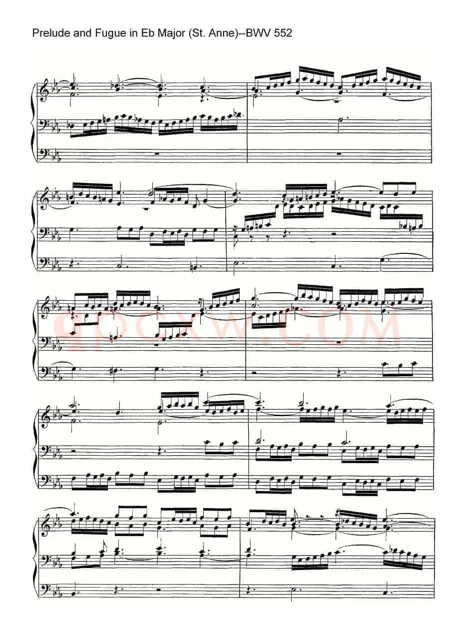 Prelude and Fugue in Eb Major (St. Anne)--BWV 552(管风琴)
